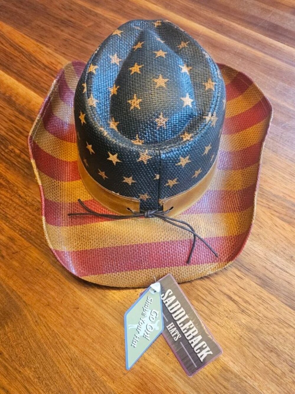 Saddleback Hats Pinch Front Cowboy Cowgirl Hat Unisex American Flag USA One Size
